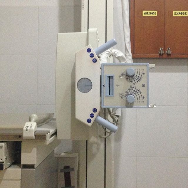 at the X-Ray center, I think the machine isn't very happy too.. :( lol