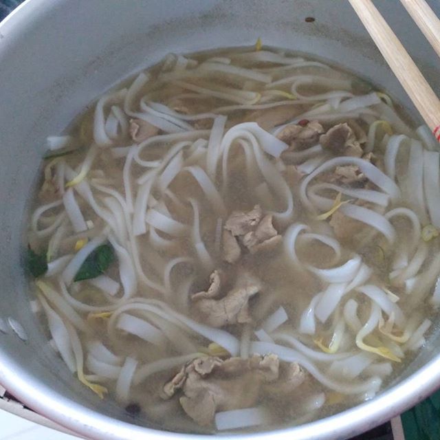 Simple hot soup, Vietnamese Pho, so good.